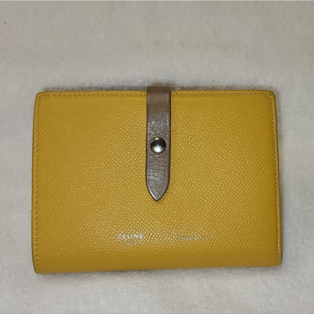 Celine Medium Strap Wallet in Yellow Gold